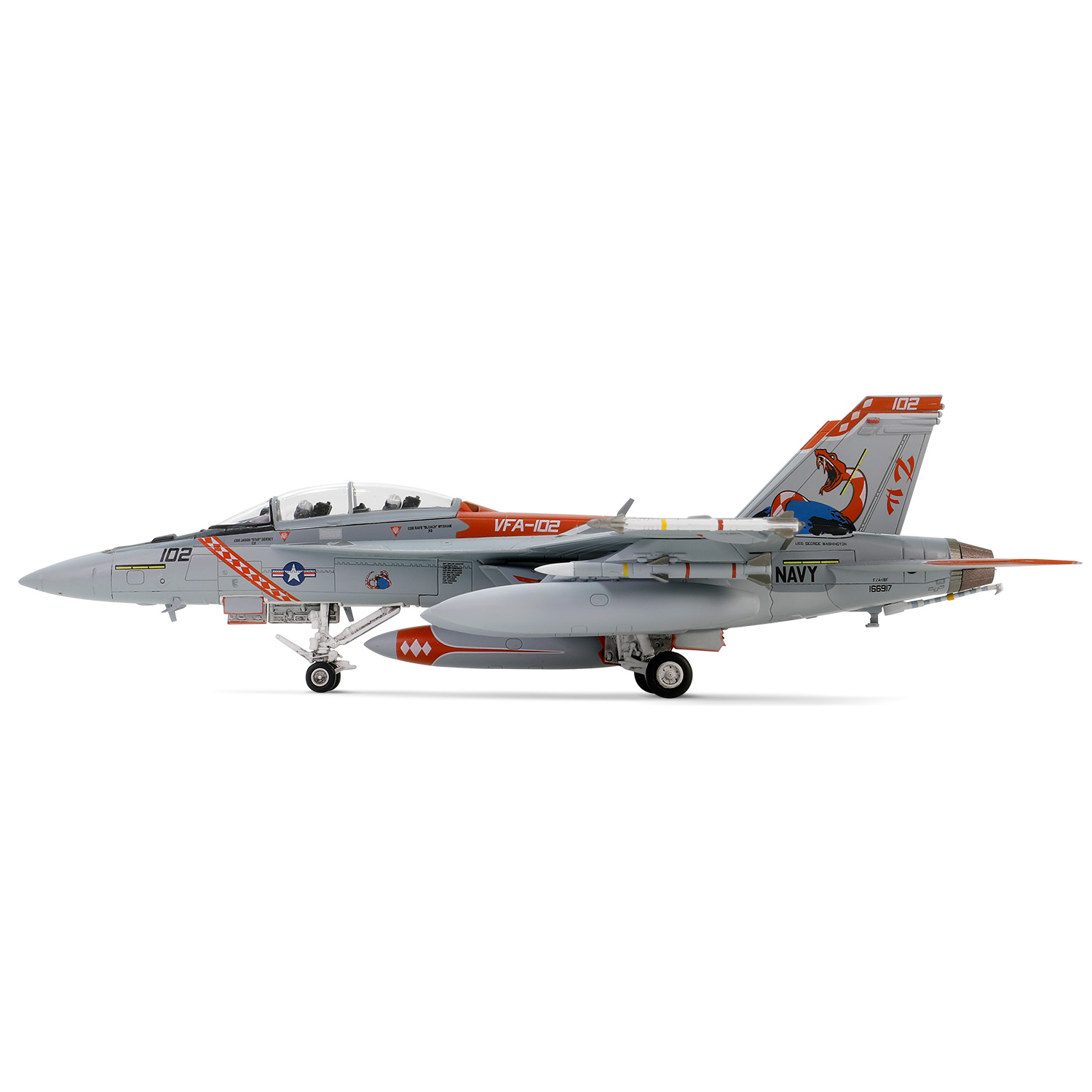 1:72 F/A-18F超級大黃蜂戰機 VFA-102 “響尾蛇”